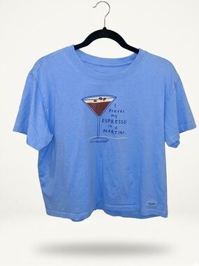 Life is Good Blue Espresso Martini Graphic Tee Boxy Cut